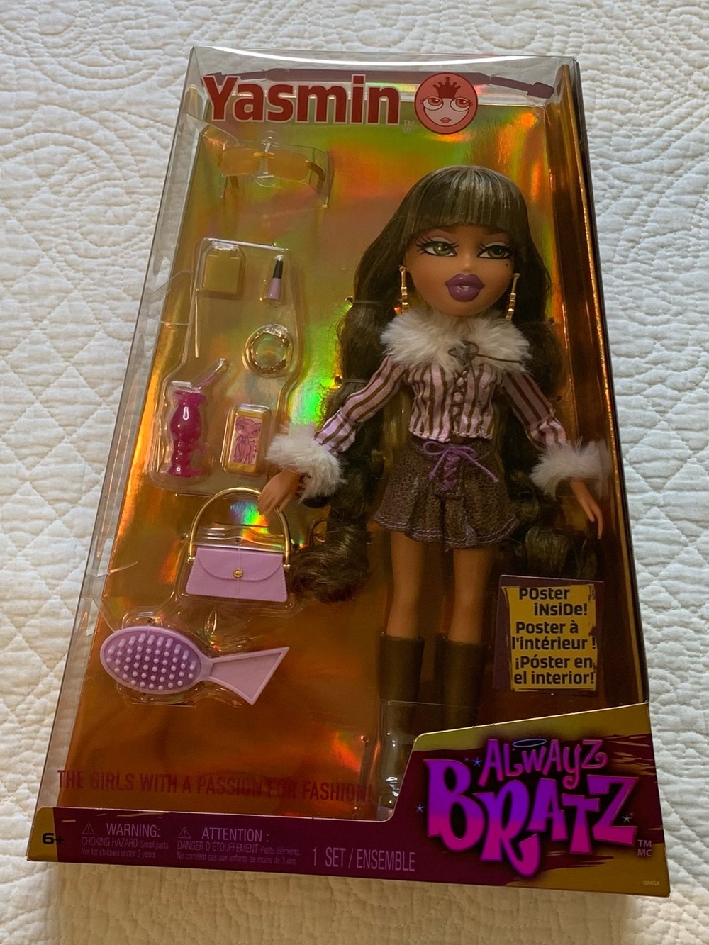 Always Bratz Yasmin Fashion Doll in Purple Outfit with Accessories
